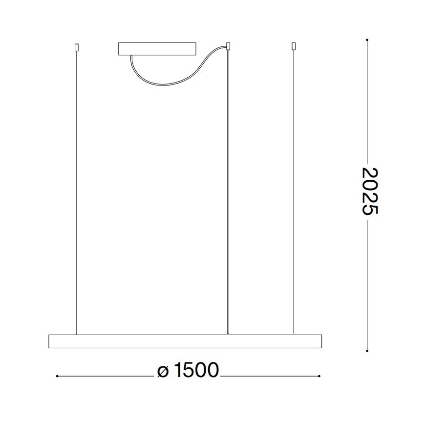 Ideal Lux - LED Prigušivi luster na sajli ORACLE SLIM LED/76W/230V 3000K pr. 150 cm crna