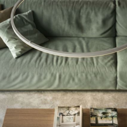 Ideal Lux - prigušljiv LED luster na sajli ORACLE SLIM LED/77W/230V 3000K CRI 90, promjer 150 cm, bijela