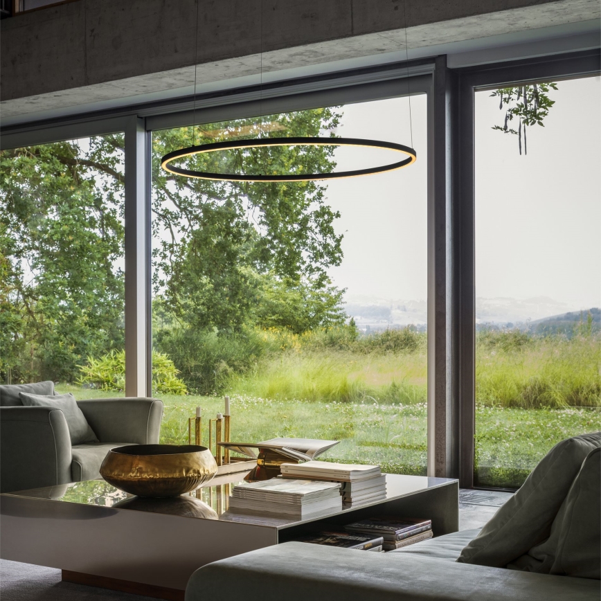 Ideal Lux - LED luster na sajli s mogućnošću prigušivanja ORACLE SLIM LED/77W/230V 3000K CRI 90 Ø 150 cm crna