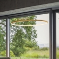 Ideal Lux - LED luster na sajli ORACLE SLIM LED/81W/230V 3000K CRI 90, promjer 150 cm, zlatni