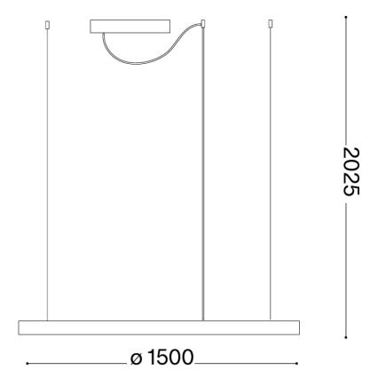 Ideal Lux - LED luster na sajli ORACLE SLIM LED/81W/230V 3000K CRI 90, promjer 150 cm, zlatni