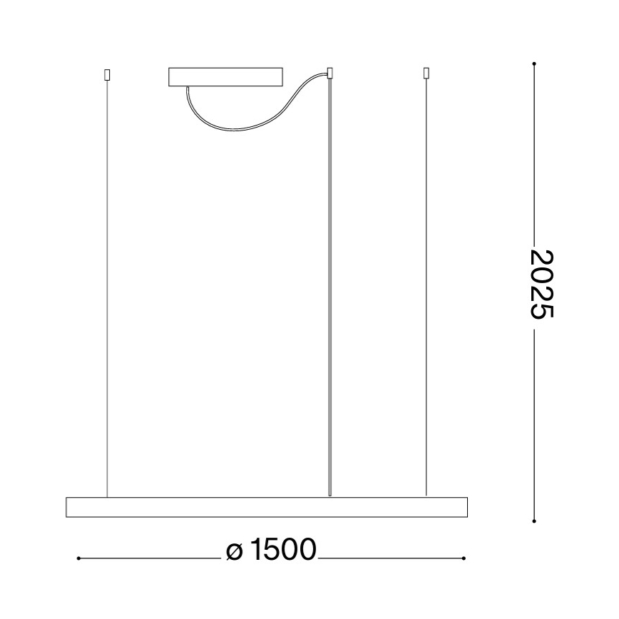 Ideal Lux - LED luster na sajli ORACLE SLIM LED/81W/230V 3000K CRI 90, promjer 150 cm, zlatni
