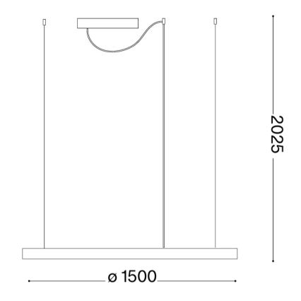 Ideal Lux - viseći LED luster na sajli ORACLE SLIM LED/83W/230V 3000K CRI 90 Ø 150 cm zlatni