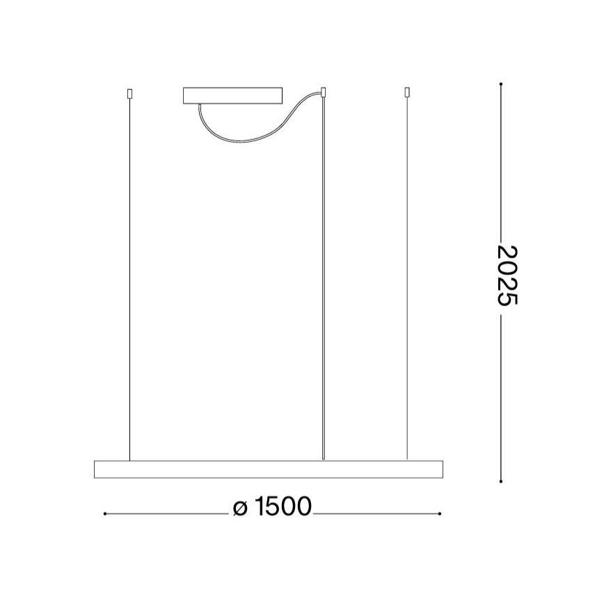 Ideal Lux - viseći LED luster na sajli ORACLE SLIM LED/83W/230V 3000K CRI 90 Ø 150 cm zlatni