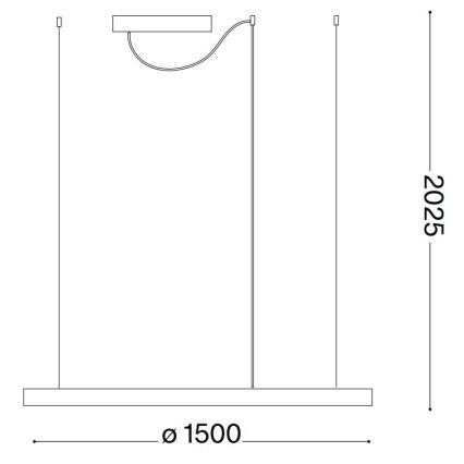 Ideal Lux - LED Luster na sajli ORACLE SLIM LED/89W/230V 4000K pr. 150 cm crna