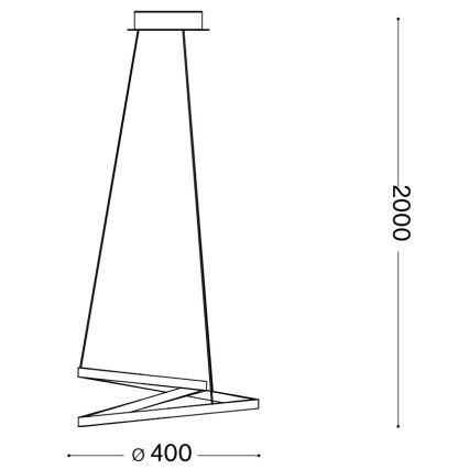 Ideal Lux - LED luster na sajli OZ LED/38W/230V pr. 40 cm CRI 90 zlatna