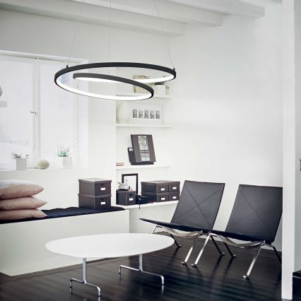 Ideal Lux - LED Luster na sajli OZ LED/47W/230V pr. 60 cm CRI 90 crna