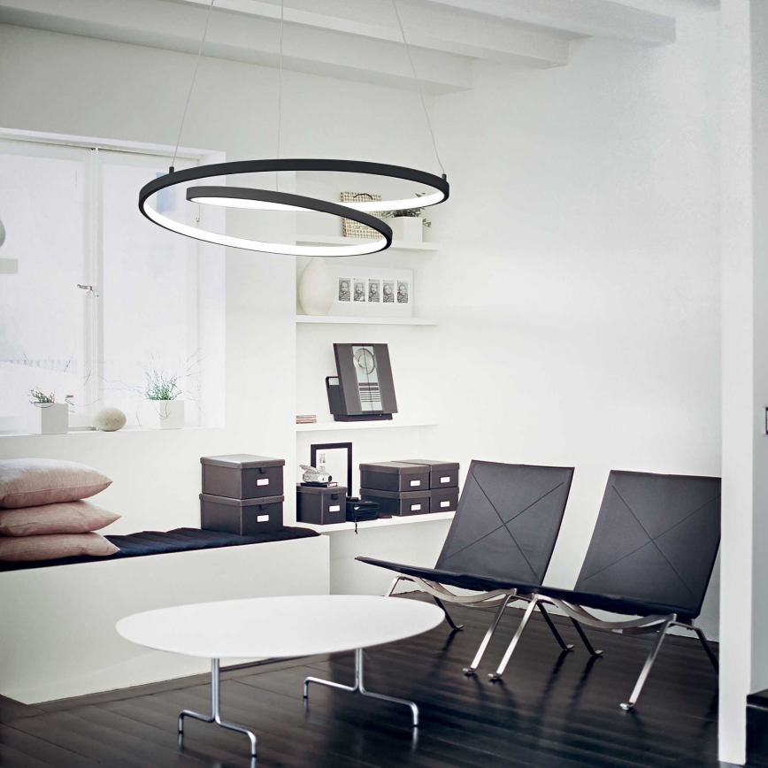 Ideal Lux - LED Luster na sajli OZ LED/47W/230V pr. 60 cm CRI 90 crna
