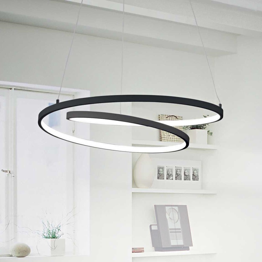 Ideal Lux - LED Luster na sajli OZ LED/52W/230V pr. 80 cm CRI 90 crna