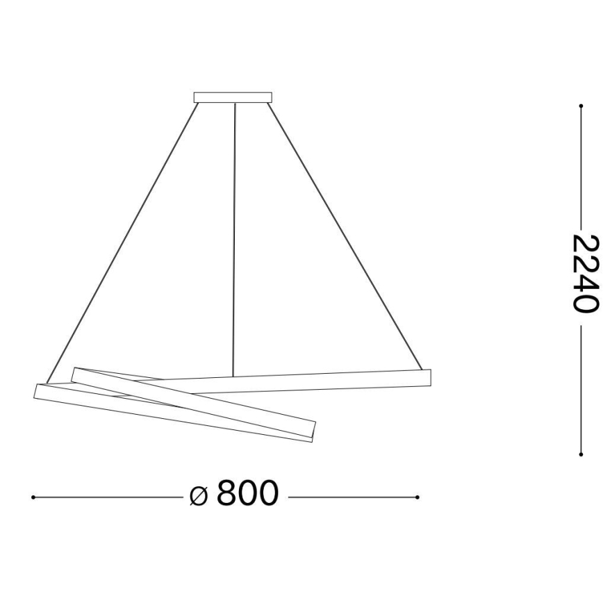 Ideal Lux - LED Luster na sajli OZ LED/52W/230V pr. 80 cm CRI 90 crna