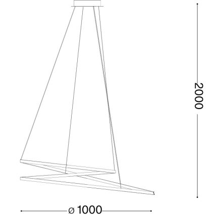 Ideal Lux - LED luster na sajli OZ LED/75W/230V Ø 100 cm CRI 90 zlatna