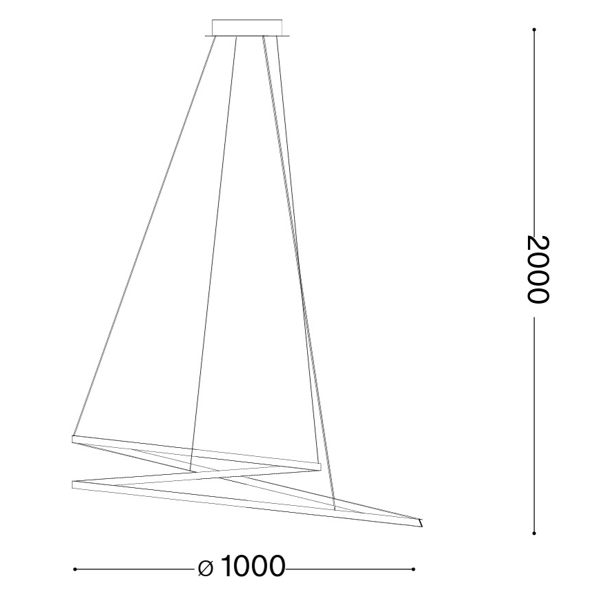 Ideal Lux - LED luster na sajli OZ LED/75W/230V Ø 100 cm CRI 90 zlatna