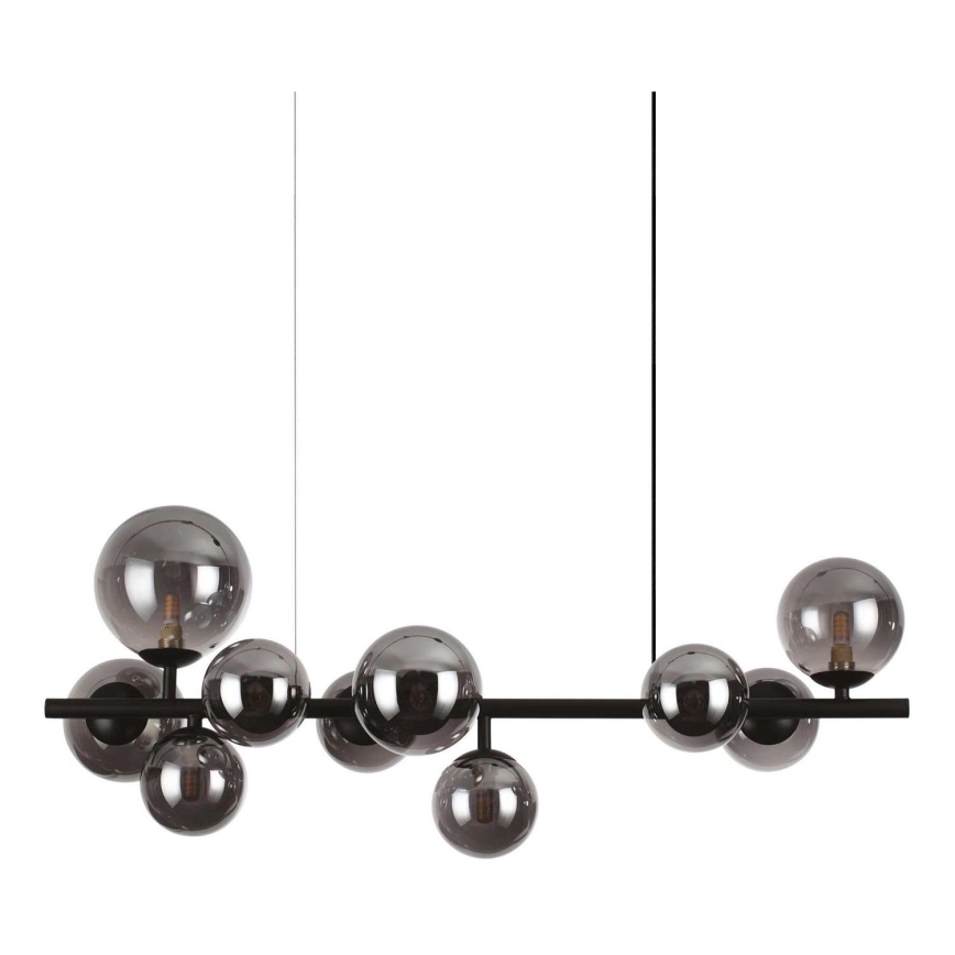 Ideal Lux - LED Luster na sajli PERLAGE 10xG9/3W/230V 81 cm crna/dimna