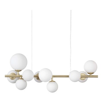 Ideal Lux - LED Luster na sajli PERLAGE 10xG9/3W/230V 81 cm zlatna/bijela