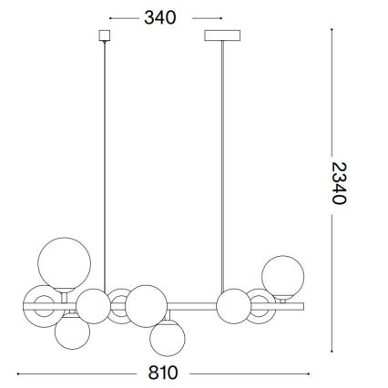 Ideal Lux - LED Luster na sajli PERLAGE 10xG9/3W/230V 81 cm zlatna/bijela