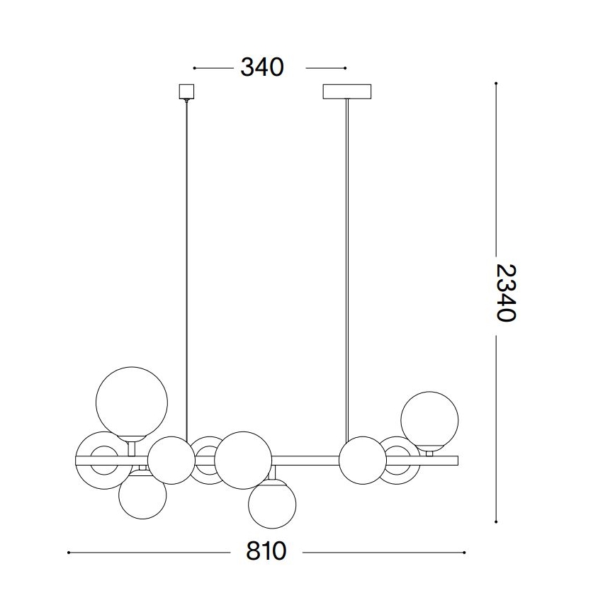 Ideal Lux - LED Luster na sajli PERLAGE 10xG9/3W/230V 81 cm zlatna/bijela