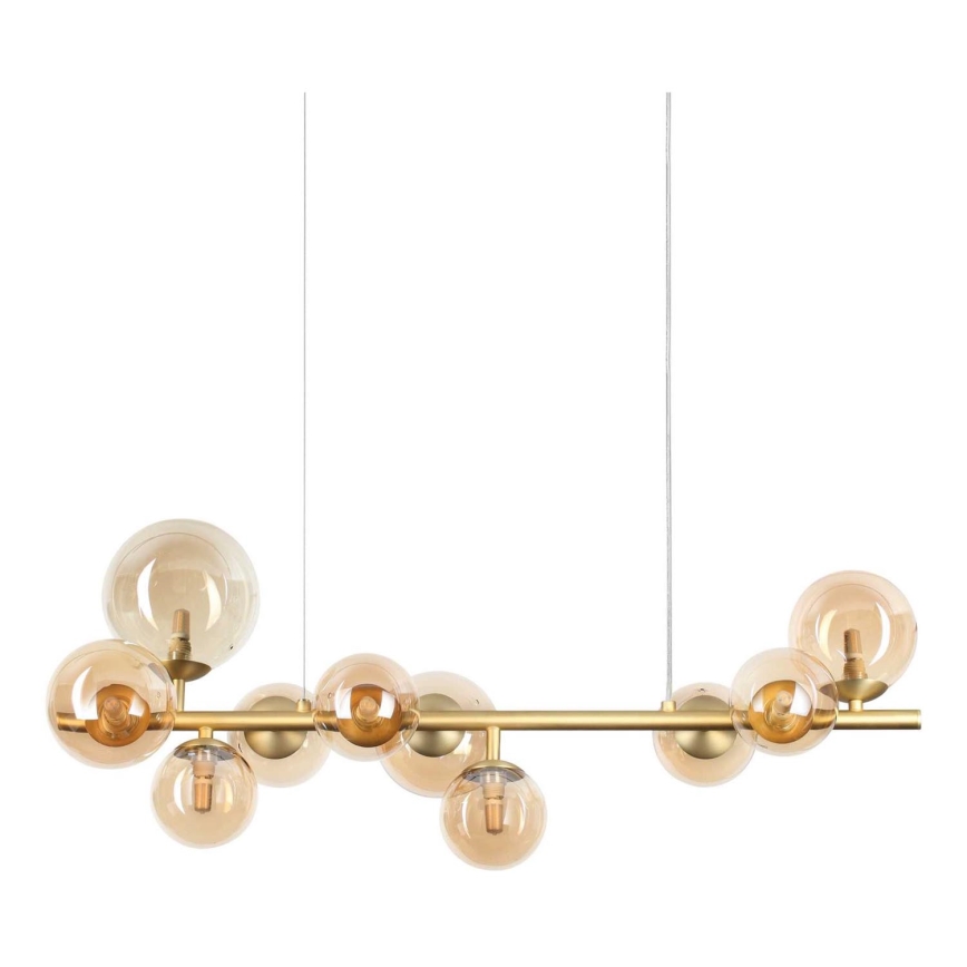 Ideal Lux - LED Luster na sajli PERLAGE 10xG9/3W/230V 81 cm zlatna/dimna