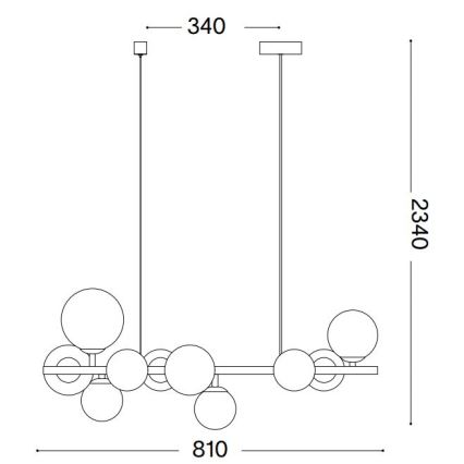 Ideal Lux - LED Luster na sajli PERLAGE 10xG9/3W/230V 81 cm zlatna/dimna