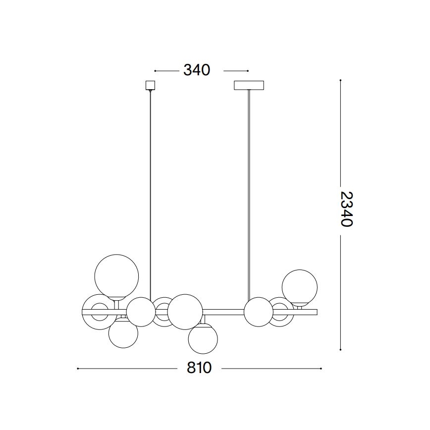 Ideal Lux - LED Luster na sajli PERLAGE 10xG9/3W/230V 81 cm zlatna/dimna