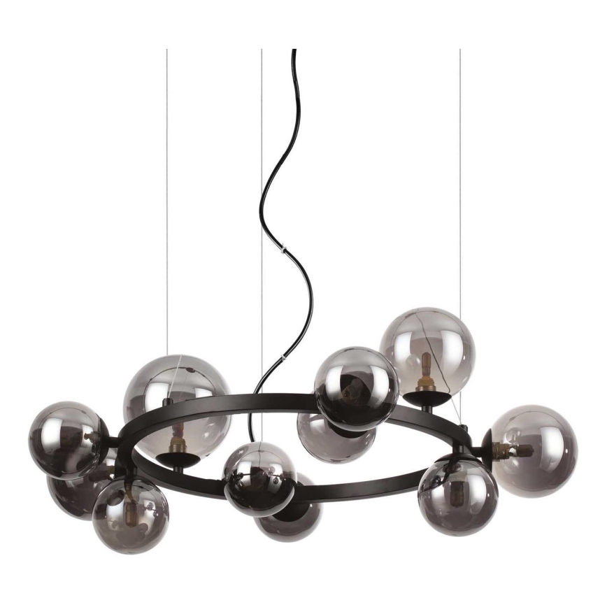 Ideal Lux - LED Luster na sajli PERLAGE 11xG9/3W/230V pr. 73 cm crna/dimna