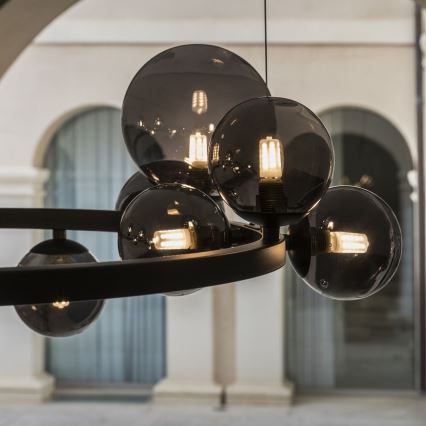 Ideal Lux - LED Luster na sajli PERLAGE 11xG9/3W/230V pr. 73 cm crna/dimna