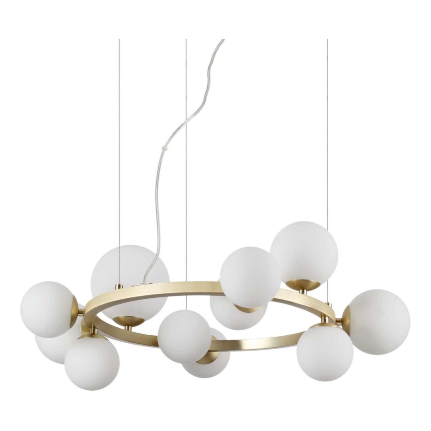 Ideal Lux - LED Luster na sajli PERLAGE 11xG9/3W/230V pr. 73 cm zlatna/bijela