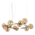 Ideal Lux - LED luster na sajli PERLAGE 11xG9/3W/230V Ø 73 cm, zlatna/dimno bež