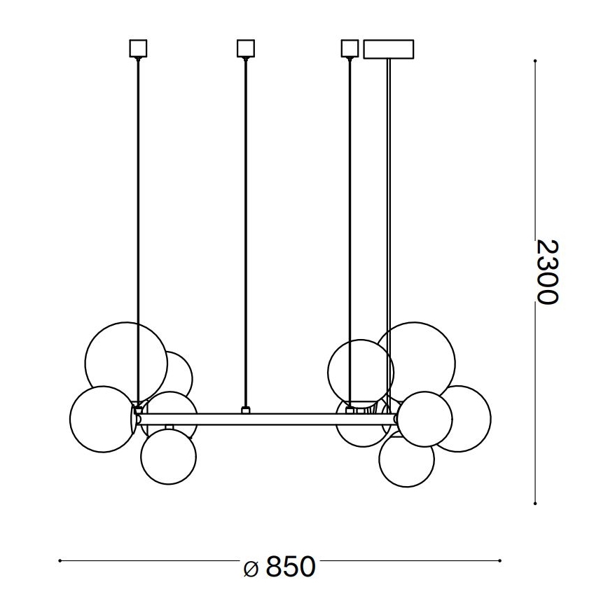 Ideal Lux - LED Luster na sajli PERLAGE 14xG9/3W/230V pr. 85 cm zlatna/bijela