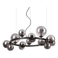 Ideal Lux - LED luster na sajli PERLAGE 14xG9/3W/230V promjer 85 cm crna/dimljeno-crna