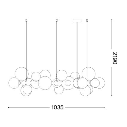 Ideal Lux - LED luster na sajli PERLAGE 25xG9/3W/230V 110 cm zlatna/bijela