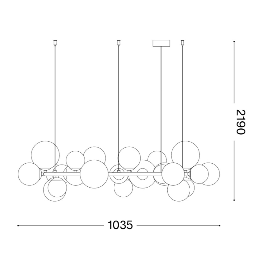 Ideal Lux - LED luster na sajli PERLAGE 25xG9/3W/230V 110 cm zlatna/bijela