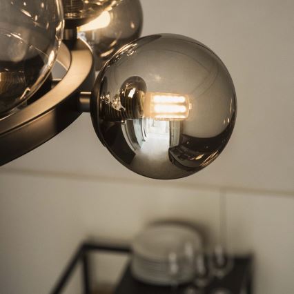 Ideal Lux - LED luster na sajli PERLAGE 30xG9/3W/230V 143 cm crna/zadimljena crna