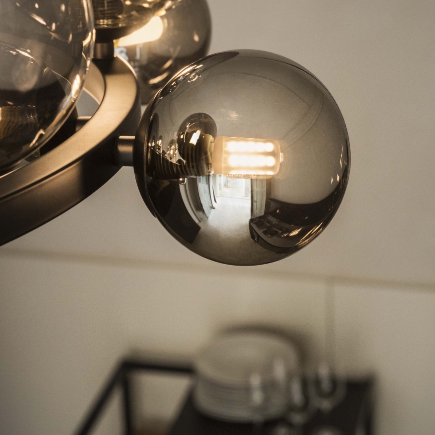 Ideal Lux - LED luster na sajli PERLAGE 30xG9/3W/230V 143 cm crna/zadimljena crna