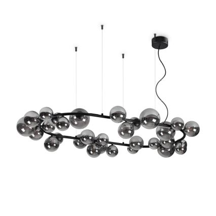 Ideal Lux - LED Luster na sajli PERLAGE 30xG9/3W/230V 143 cm crna/dimna