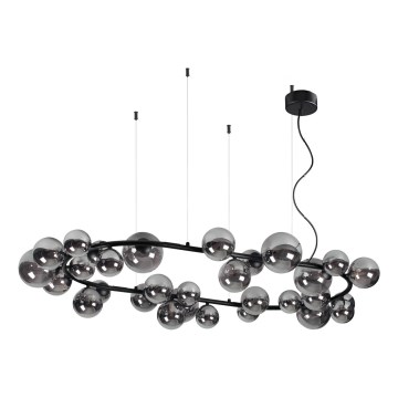Ideal Lux - LED luster na sajli PERLAGE 30xG9/3W/230V 143 cm crna/zadimljena crna