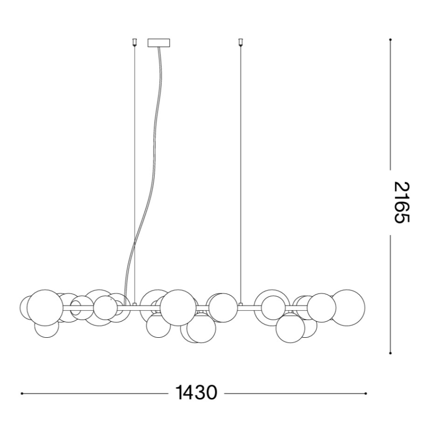 Ideal Lux - LED luster na sajli PERLAGE 30xG9/3W/230V 143 cm zlatna/bijela