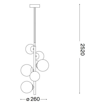 Ideal Lux - LED Luster na sajli PERLAGE 6xG9/3W/230V pr. 26 cm crna/dimna