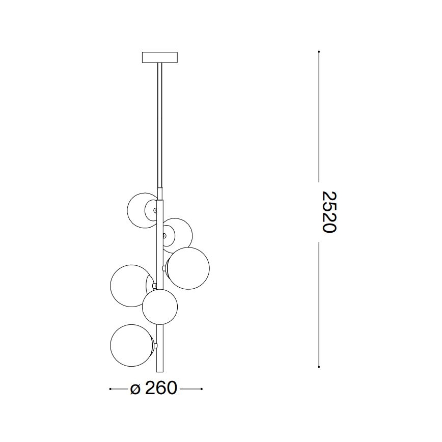 Ideal Lux - LED Luster na sajli PERLAGE 6xG9/3W/230V pr. 26 cm crna/dimna