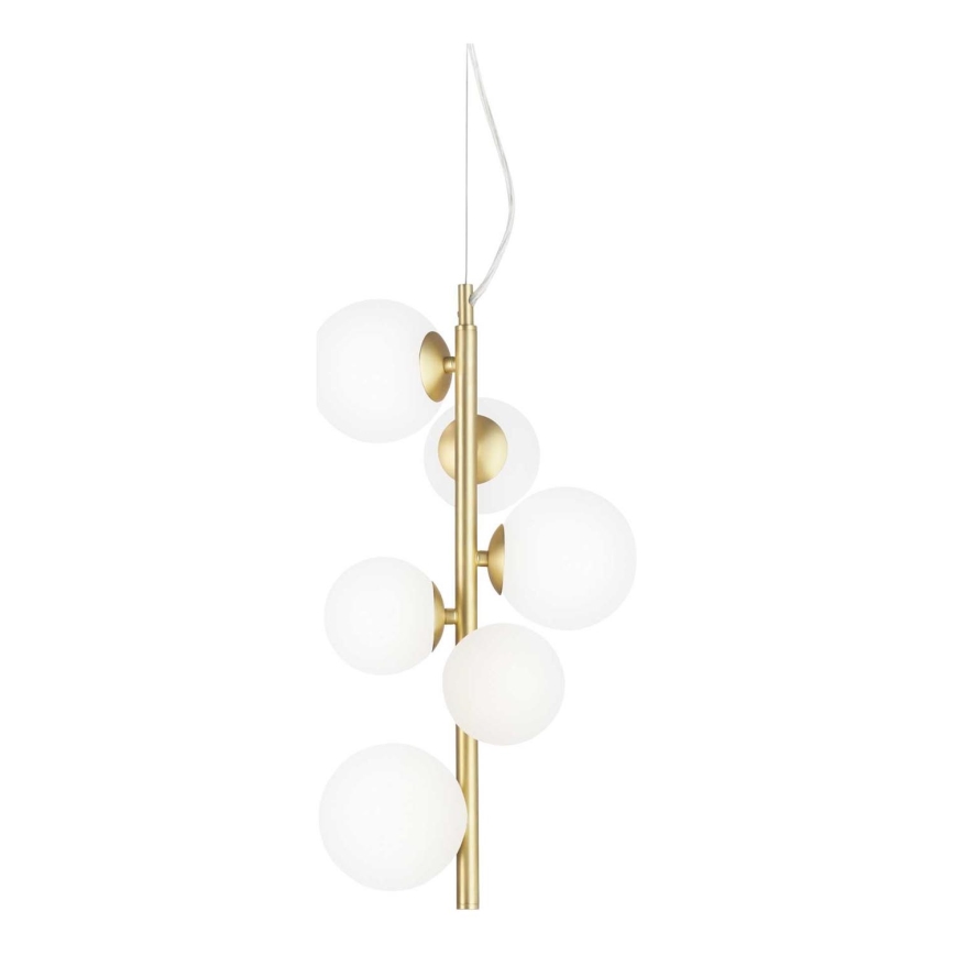 Ideal Lux - LED Luster na sajli PERLAGE 6xG9/3W/230V pr. 26 cm zlatna/bijela