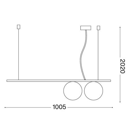 Ideal Lux - LED luster na sajli PERLINE 2xG9/3W/230V zlatna