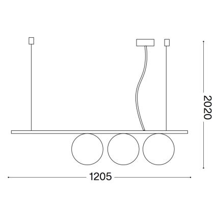 Ideal Lux - LED Luster na sajli PERLINE 3xG9/3W/230V zlatna