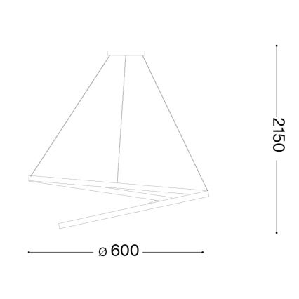 Ideal Lux - LED luster na sajli s mogućnošću prigušivanja OZ LED/48W/230V Ø 60 cm CRI 90 crna