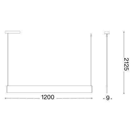 Ideal Lux - LED luster na sajli STEEL LED/24W/230V 3000K CRI 90 120 cm bijela