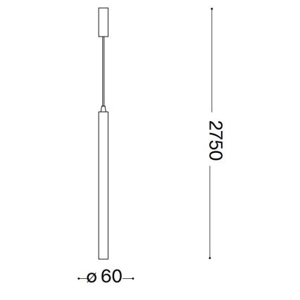 Ideal Lux - LED Luster na sajli ULTRATHIN LED/11,5W/230V CRI 90 crna