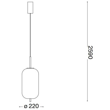 Ideal Lux - LED Luster na sajli UMILE LED/20W/230V pr. 22 cm CRI 90 mesing/bijela