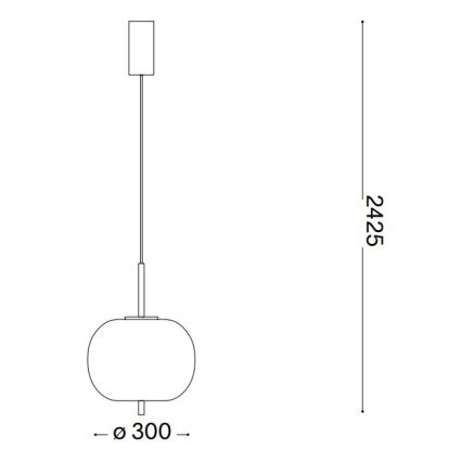 Ideal Lux - LED Luster na sajli UMILE LED/20W/230V pr. 30 cm CRI 90 mesing/bijela
