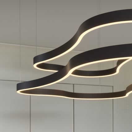 Ideal Lux - LED Luster na sajli WAVES LED/37W/230V CRI 90 crna