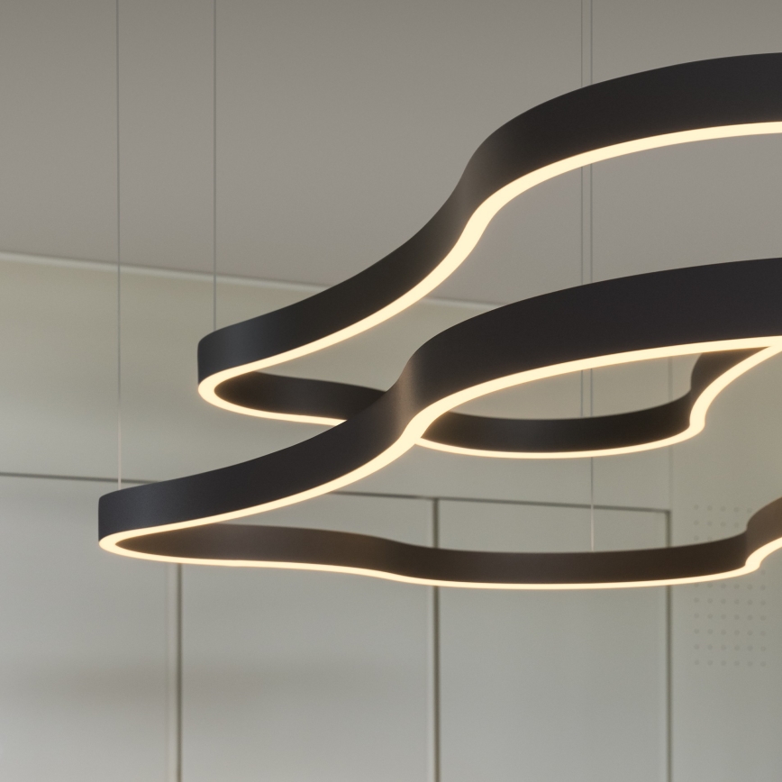 Ideal Lux - LED Luster na sajli WAVES LED/37W/230V CRI 90 crna