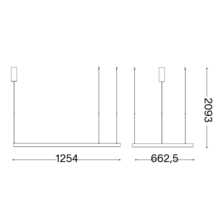 Ideal Lux - LED Luster na sajli WAVES LED/45W/230V CRI 90 crna