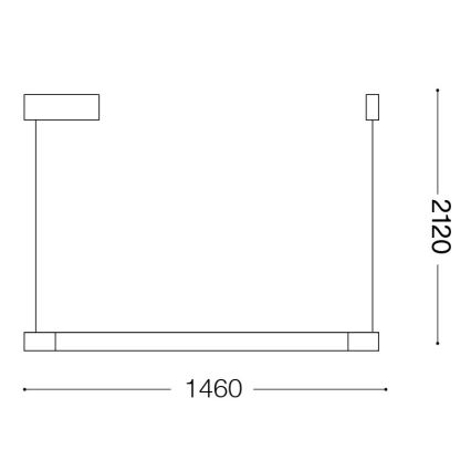 Ideal Lux - LED luster na sajli YOKO LED/17W/230V CRI 90 bijela
